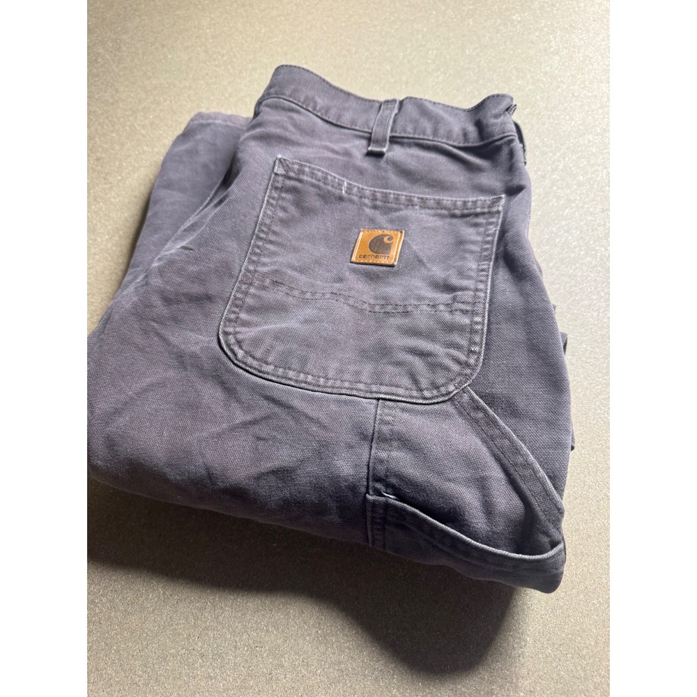 Carhartt B11 DKB Mens 36x30 Dark Brown Original Dungaree Fit Canvas Work Pants